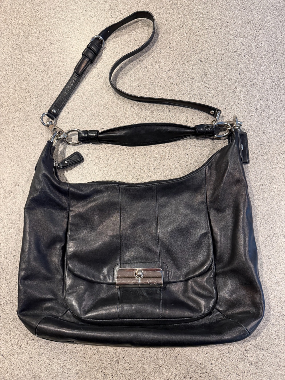 COACH Kristin Soft Black Hobo Bag